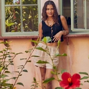 VELVET Black Layla Crochet Stitch Button Down Tank Top - Size S